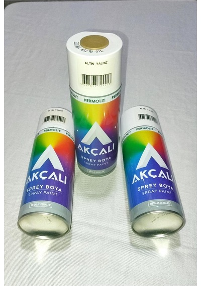 Akçalı Altın Yaldız Yaldızlı Alüminyum-ahşap-plastik-demir-metal-sprey Boyama 400 Ml Çok Renkli