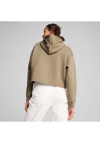 Puma Ess Cropped Logo Kadın Bej Kapüşonlu Sweatshirt Bej