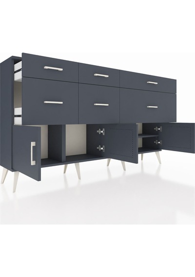 Arges Konsol Tek Raflı 6 Çekmeceli 4 Kapaklı 176x30x99 Antrasit-antrasit Antrasit - Antrasit Arges Konsol Tek Raflı 6 Çekmeceli 4 Kapaklı 176x30x99 Antrasit-antrasit Antrasit - Antrasit