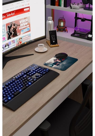 F1 Kaymaz Dikişli Kauçuk Oyuncu Mousepad V1 - 22x18 Gaming Mouse Pad Fare Altlığı