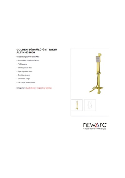 Golden Banyo Üst Takımı 431600 Altın