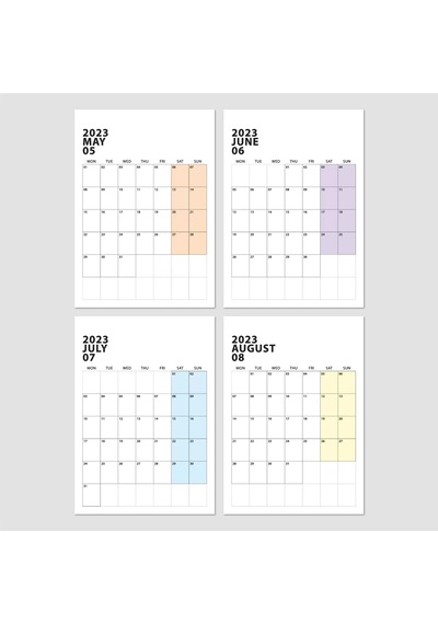 2027 Duvar Takvimi, Aylık Planlayıcı Takvim, Minimalist Takvim, Duvar Planlayıcısı Çok Renkli