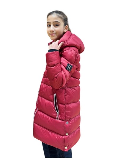 Kız Çocuk Kapüşonlu Kışlık Şişme Mont 51338 Kırmızı