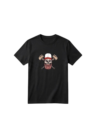Erdem Kıds Unisex Kız Erkek Çocuk Baskılı Bisiklet Yaka Kısa Kollu Pamuklu Günlük T-shirt Skull And Crossbones Siyah Skull And Crossbones Siyah