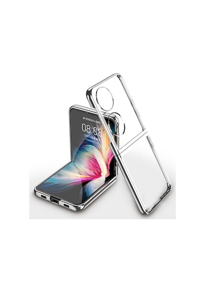 Huawei P50 Pocket Kilif Metal Görünümlü Esnek Kipta Kapak 472928988