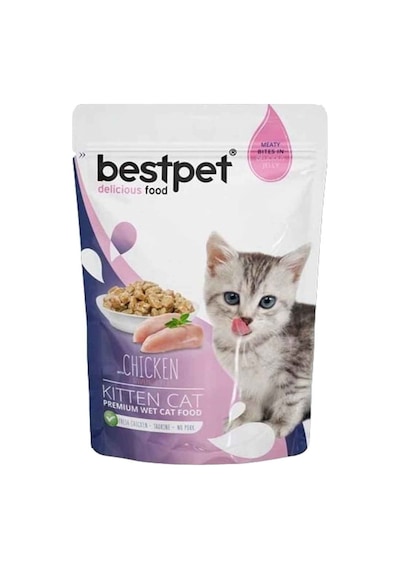 Bestpet Kitten Tavuk Etli Jelly Pouch Yavru Kedi Yaş Maması 85 G