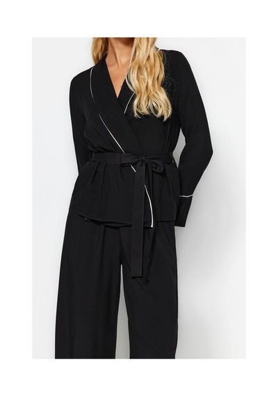 Ersefa Kadın Viskon Ev Giyim Takımı Fonksiyonel Dayanıklı Kaliteli Konfo Siyah