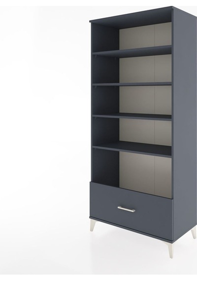 Hyperion Dolap 4 Raflı Tek Çekmeceli 88x44x195 Antrasit-antrasit Antrasit