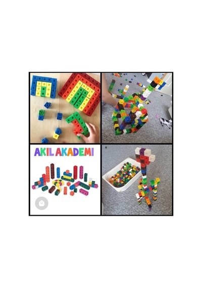 Geçmeli Birim Küpler - Snap Cubes - Matematik Küpleri - Akıl Küpleri - 50 Parça - 2x2x2 Cm