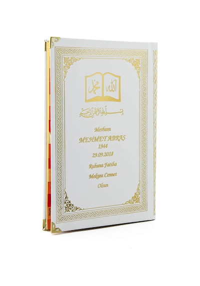 50 Adet - Isim Baskılı Ciltli Yasin Kitabı - Osmanlı Desenli - Or N11.2329
