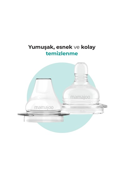 Mamajoo Kulplu Antikolik Alıştırma Biberonu 160 ml 6 Ay+ | Orta Akışlı, 2-in-1