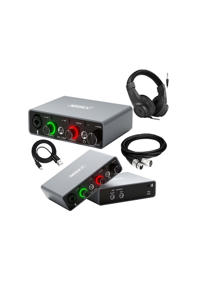 Midex Glx 700gr H Üst Segment Usb Stüdyo Ses Kartı 2 Giriş 2 Çıkış 24bit/192khz Kulaklık Ve Kablo Dahil