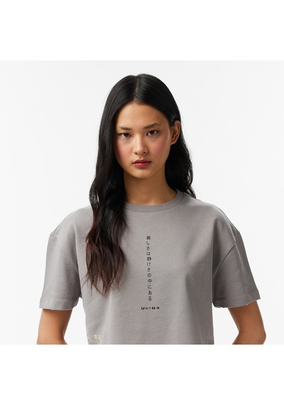 United4 Unıted4 Regular Fit Kadın Gri T-shirt Shadow Gri