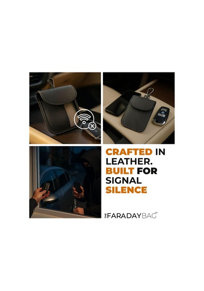 Faraday Anahtarlık Koruyucu - Gerçek Deri Premium Sinyal Engelleme Torbaları - Rfıd Engelleme Araba Anahtarı Güvenlik Kalkanı