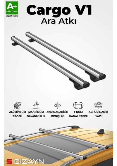 S-dizayn Lada Granta Cross S-bar Cargo V1 Ara Atkı Tavan Taşıyıcı Barı Gri 120 Cm 2020 Üzeri A+ Kalite