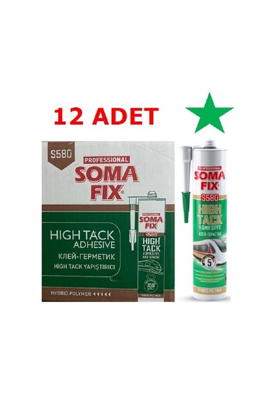 12 Adet 290 ml Somafix Beyaz High Tack Hibrid Yapıştırıcı Beyaz Beyaz
