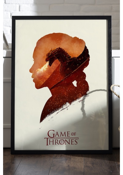 Game Of Thrones Siyah Ahşap Çerçeveli Poster, Film Duvar Tablosu