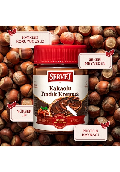 Servet Şekeri Meyveden Kakaolu Fındık Kreması 315g