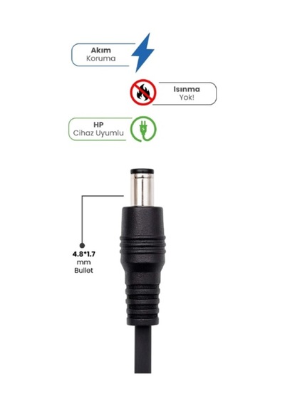 19v 4.74a 4.8 1.7mm Bullet 90w Hp İçin Laptop Adaptör