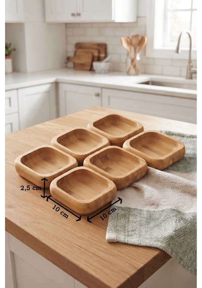 6'lı Bambu Kare Çerezlik Kase Seti 10x10 Cm Doğal Ahşap Sunum Kasesi Kahvaltılık, Sosluk, Mezelik, Çerezlik Ve Atıştırmalık Sunumluk Bej Bej 6'lı Bambu Kare Çerezlik Kase Seti 10x10 Cm Doğal Ahşap Sunum Kasesi Kahvaltılık, Sosluk, Mezelik, Çerezlik Ve Atıştırmalık Sunumluk Bej Bej