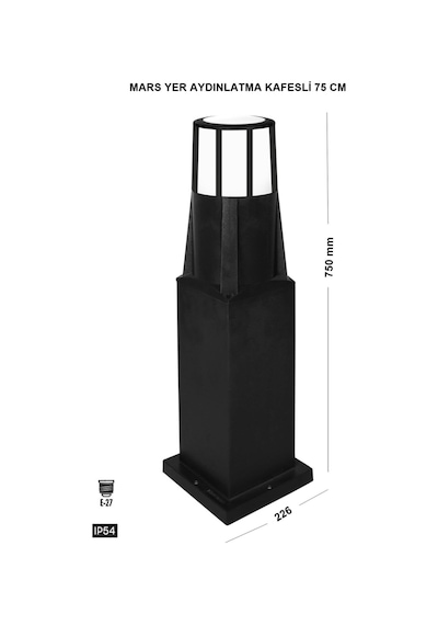 Mars Kafesli 75 Cm Bahçe Aydınlatma Lambası Zita Bahçe Lambası Set Üstü Yol Aydınlatma 220v Ip54 Çok Renkli