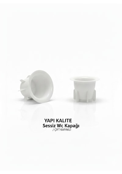 Sessiz Wc Matik Tuvalet Delik Kapağı Koku Önleyici Çift Kapaklı Beyaz