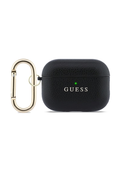 Apple Airpods Pro 3 Uyumlu Kılıf Guess Lisanslı Anahtarlıklı Pu Deri Siyah