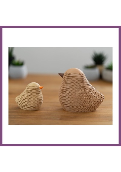 Twin Store 3d Baskı Örgü Desenli Serçe Figürlü Tealight Mumluk Bahar Dekoratif Mum Tutucu Bzstwın Çok Renkli