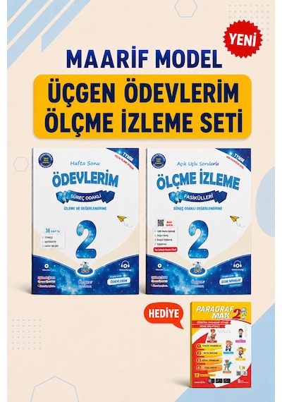 2.sınıf Üçgen Beceri Temelli Ödevlerim + Ölçme İzleme + Paragraf Max