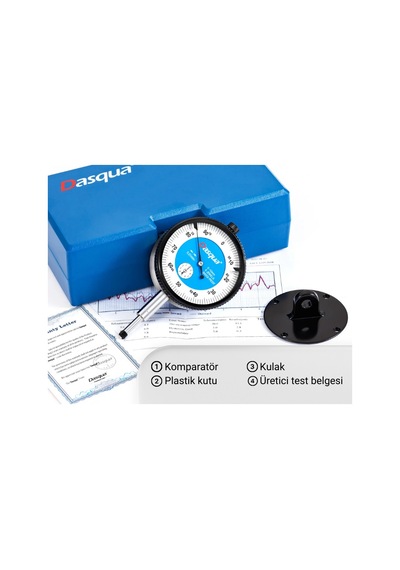 Dasqua 5111-1205 Kulaklı Analog Komparatör Saati 0-10 Mm