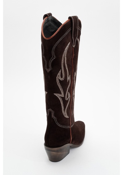 Luvishoes Luvi Shoes Pietro Kahverengi Hakiki Deri Süet Kadın Western Çizme Kahve Süet Luvishoes Luvi Shoes Pietro Kahverengi Hakiki Deri Süet Kadın Western Çizme Kahve Süet