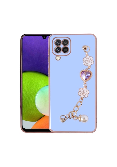 Zore Galaxy M32 Kılıf El Tutamaçlı Kamera Korumalı Nvth Taka Silikon Kapak - Mor