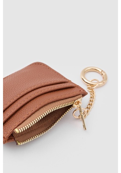 Shule Bags Nook Fermuarlı Charm Kartlık Camel