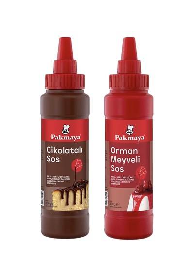 Pakmaya Sıvı Tatlı-pasta-dondurma Sosu 300 Ml Çikolata Ve Orman Meyveli 2 Li Set