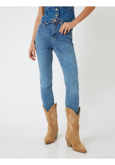 Koton Yüksek Bel Kot Pantolon Skinny Push Up Fit - Skinny Jean Orta İndigo 5wal40059md İndigo Koton Yüksek Bel Kot Pantolon Skinny Push Up Fit - Skinny Jean Orta İndigo 5wal40059md İndigo