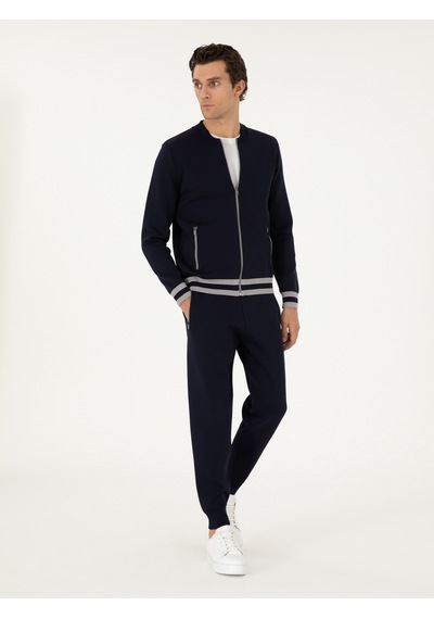 Cacharel Lacivert Jogging Fit Triko Pantolon