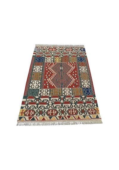 El Dokuma Benzersiz Yağcıbedir Yörük Yün Kilim 6410