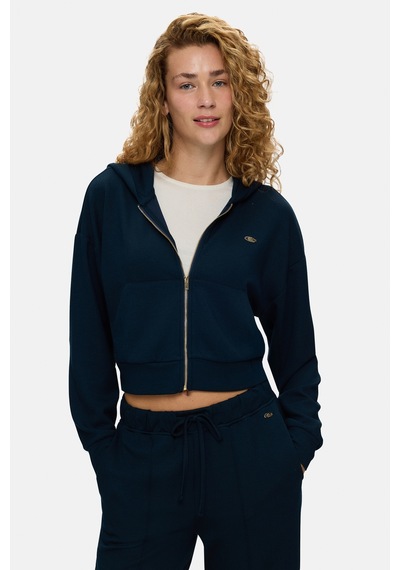 UCLA Reem Lacivert Full Zip Yumuşak Dokulu Modal Kumaş Loose Fit Kadın Sweatshirt