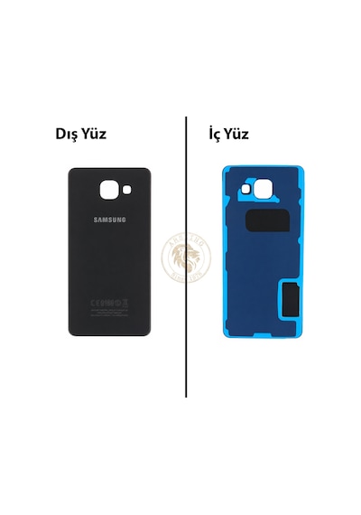 Samsung Galaxy A5 2016 A510 Siyah Renk Arka Kapak Arka Cam Batarya Kapağı Pil Kapağı Lazer Kesim Back Cover Galaxy A5 2016 Uyumlu