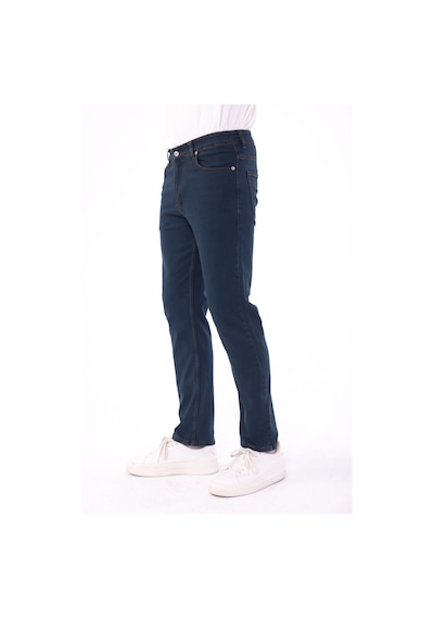 Blayn Jeans Erkek Tint Efekt Diz İzi Yapmayan Pamuklu Esnek Denim Jean Kot Pantolon Regular Kalıp Petrol Mavisi
