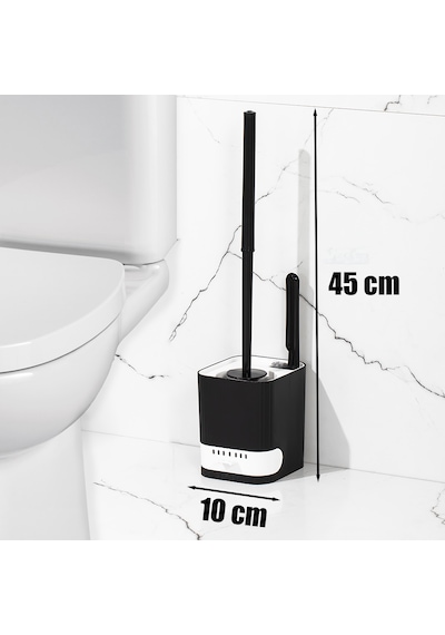 Porsima 2038 Pratik Tuvalet Fırçalığı Banyo Tuvalet Fırçası Siyah
