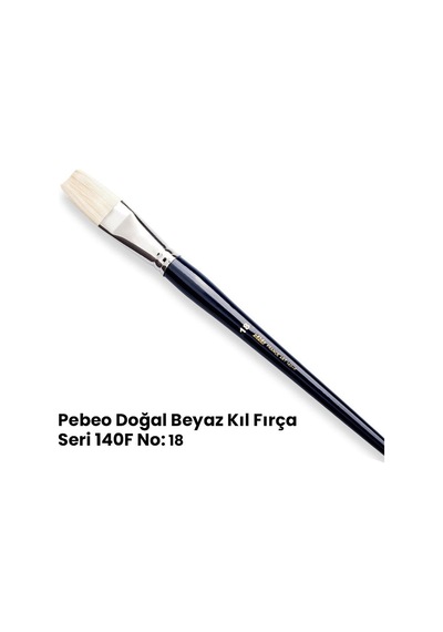 Pebeo 140F Doğal Beyaz Kıl Yağlı Boya-Akrilik Boya Fırçası No 18