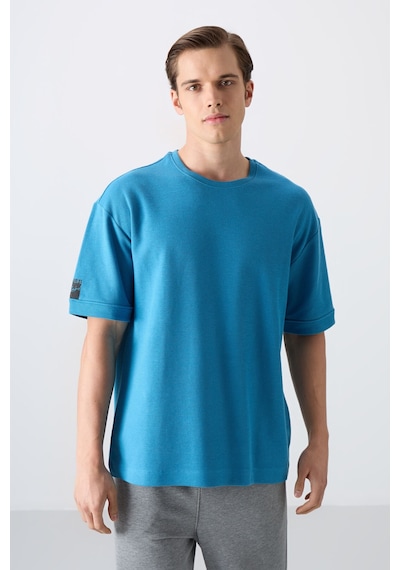 Tommy Life Petrol Mavi Pamuklu Kalın Yüzeyi Dokulu Oversize Fit Basic Erkek T-shirt - 88339 Petrol Mavi Tommy Life Petrol Mavi Pamuklu Kalın Yüzeyi Dokulu Oversize Fit Basic Erkek T-shirt - 88339 Petrol Mavi