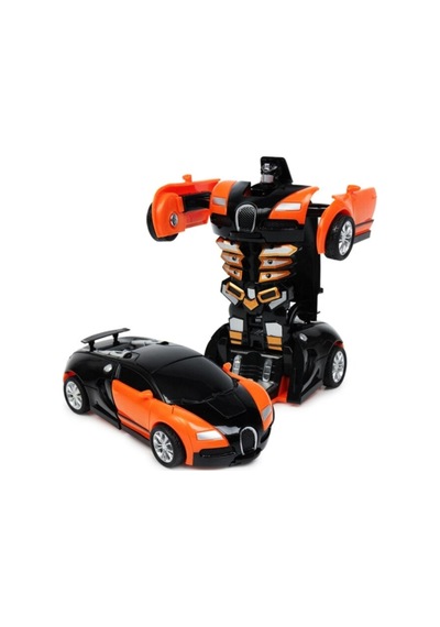 Kendiliğinden Robota Dönüşebülen Bugatti Araç Oyuncak Figür Transformens Turuncu