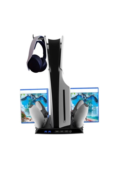 P5d-002 Ps5 Slim Disk/ps5 Slim Dijital Uyumlu Stand Şarj Cihazı Soğutucu Fan