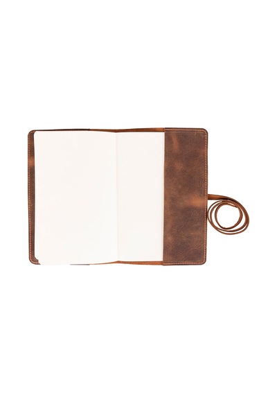 Bloom Scribe Wrap Saddle Brown A5 Hakiki Deri Defter Kılıfı