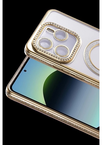 Redmi Note 14 4g Joke Simli Magneticsafe Kılıf - Gold Bz8683140895631