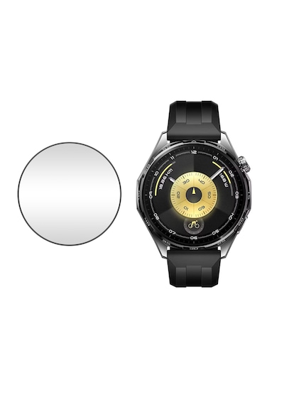 Microcase Huawei Watch Gt 6 46mm İçin Tam Kaplayan Kavisli Ekran Koruyucu 3d Pet Film - Siyah Al3385