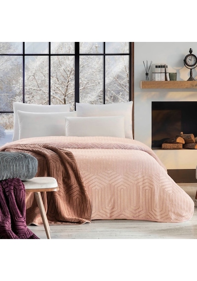Özdilek Prestige Embos Çift Kişilik Battaniye 220x240 -cameo Rose Gül