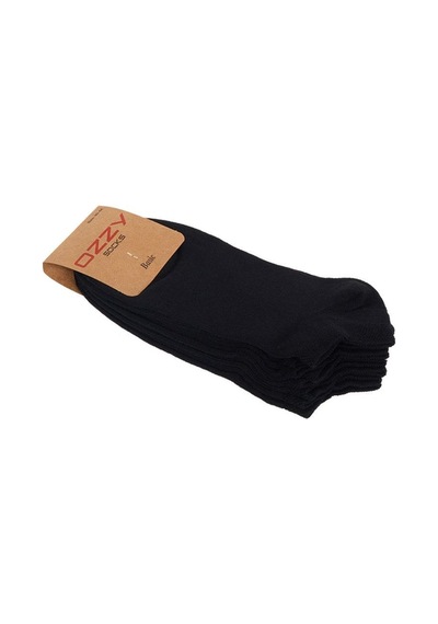 Ozzy Socks 5 Çift Dikişsiz Pamuklu Siyah Patik Çorap Yazlık Dayanıklı Topuk Ve Burun Siyah